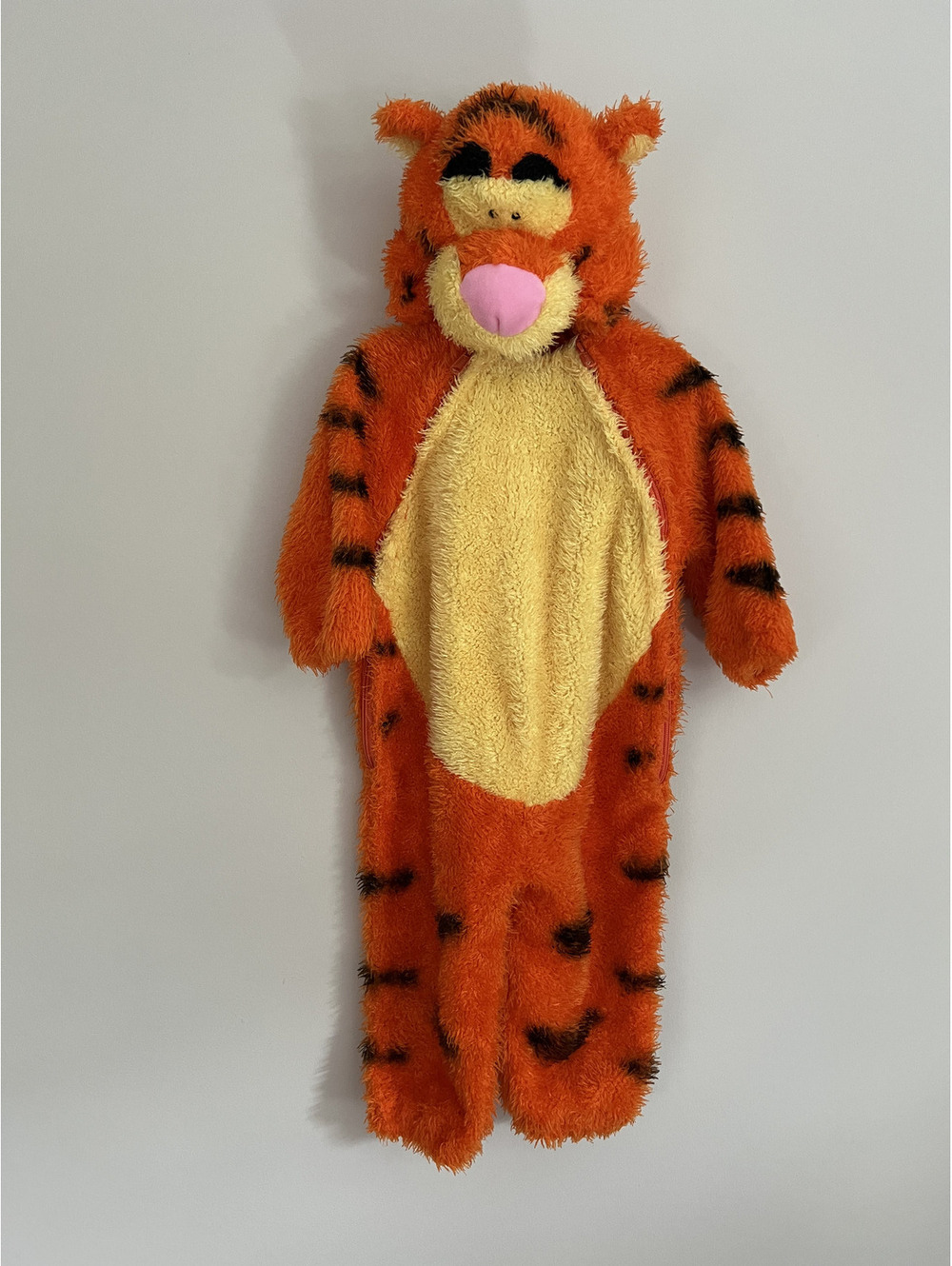 Vintage Disney Store Tigger Costume Plush Sherpa Hooded Jumpsuit 24M Toddler
